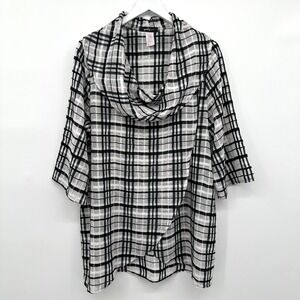 Yushi Tunic Top Shirt Size XL Sheer 3/4 Sleeves Cowl Neck Artsy‎ Indie Layering